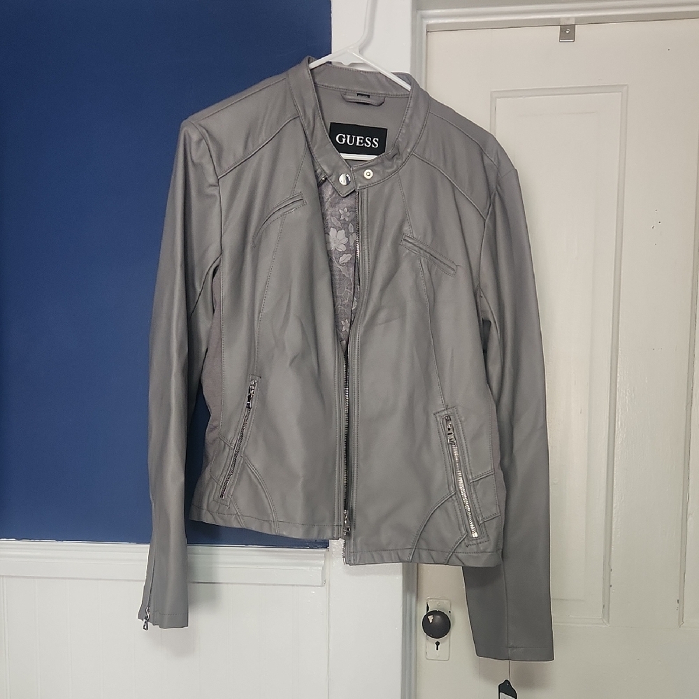 Guess Gray Lightweight Moto Jacket